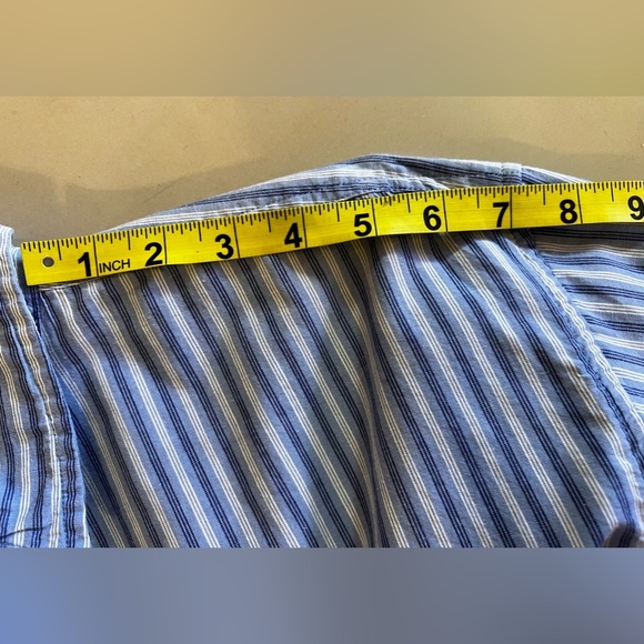 US Expedition Size Large Striped Cotton Long Sleeve Button Up Shirt Nwt - Picture 11 of 16